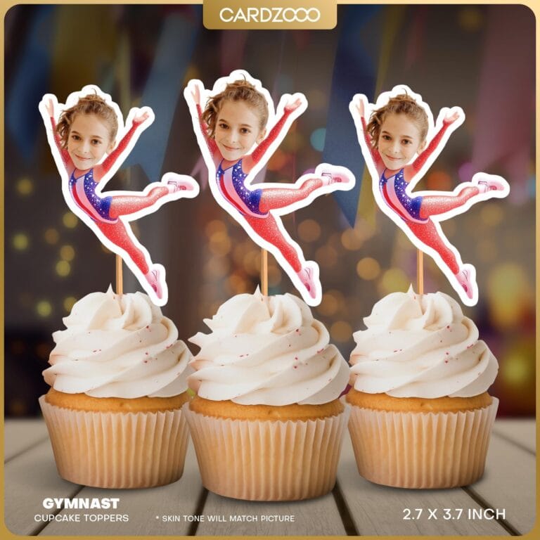 Gymnast Custom Face Cupcake Toppers