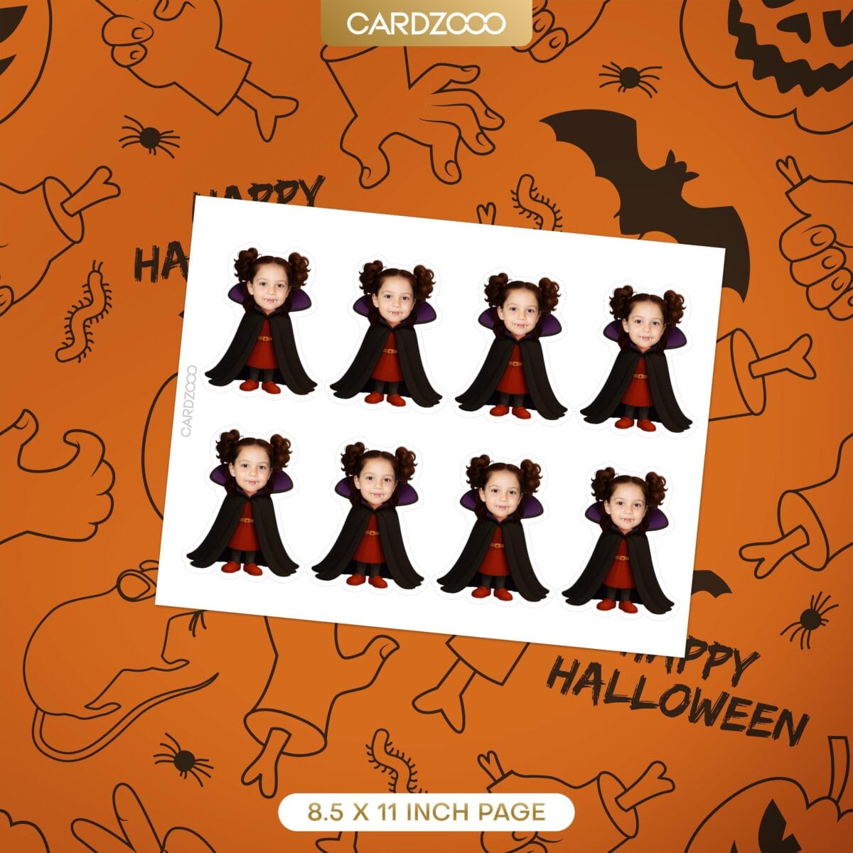 Vampire Girl Custom Face Cupcake Toppers - Image 2
