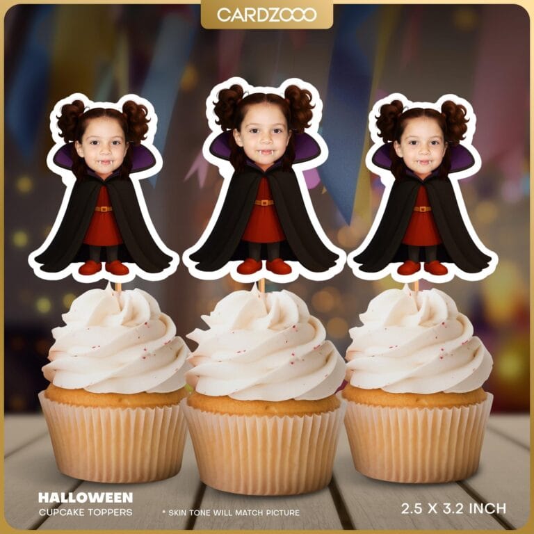Vampire Girl Custom Face Cupcake Toppers