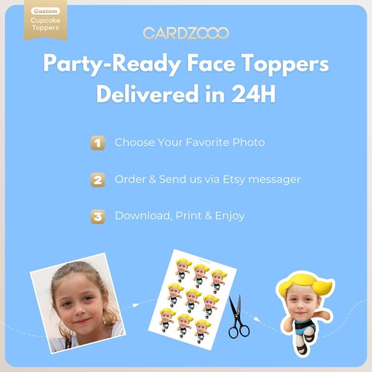 Bubbles Custom Face Cupcake Toppers - Image 3