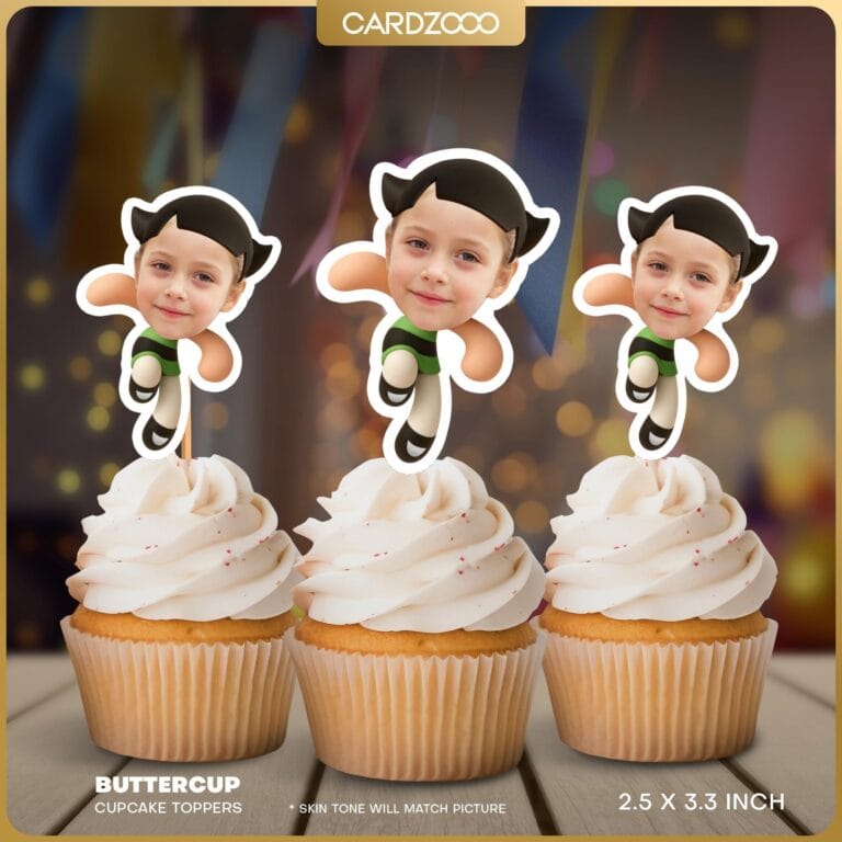 Buttercup Custom Face Cupcake Toppers