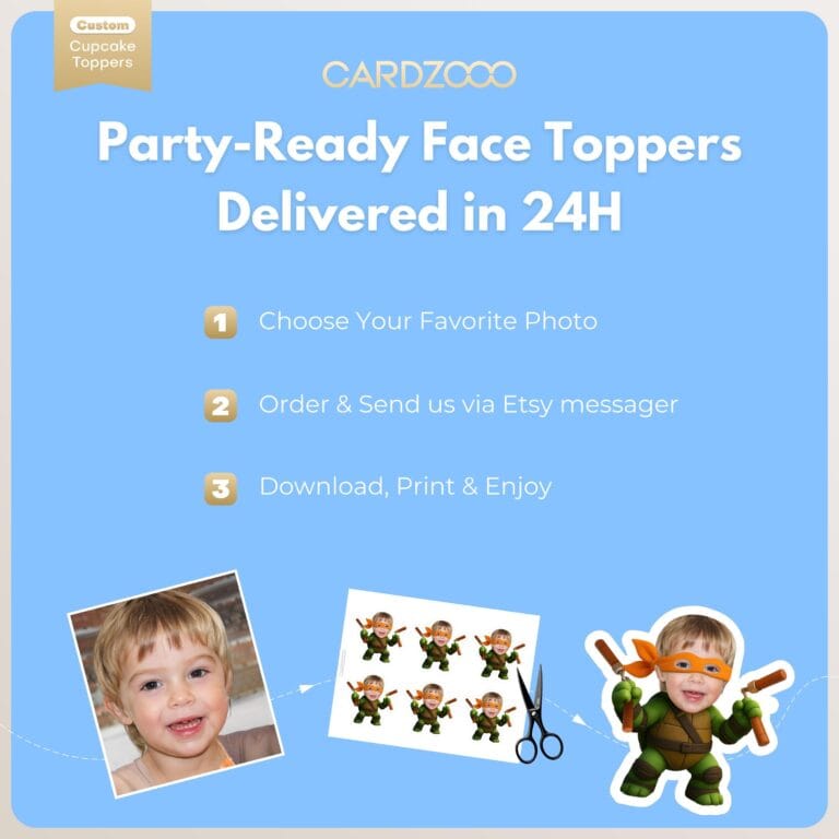 Michelangelo Custom Face Cupcake Toppers - Image 3