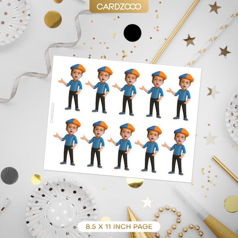 Orange and Blue Custom Face Cupcake Toppers - Image 2