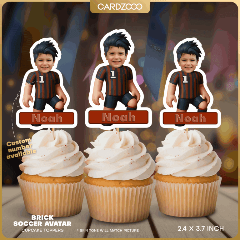 Brick Soccer Avatar Cupcake Toppers