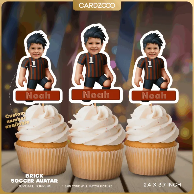 Brick Soccer Avatar Cupcake Toppers