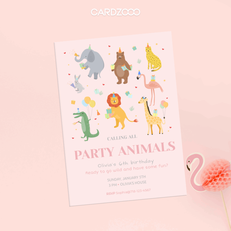 Calling All Party Animals Birthday Invitation, Safari Invitation For Kids Birthday - Image 3