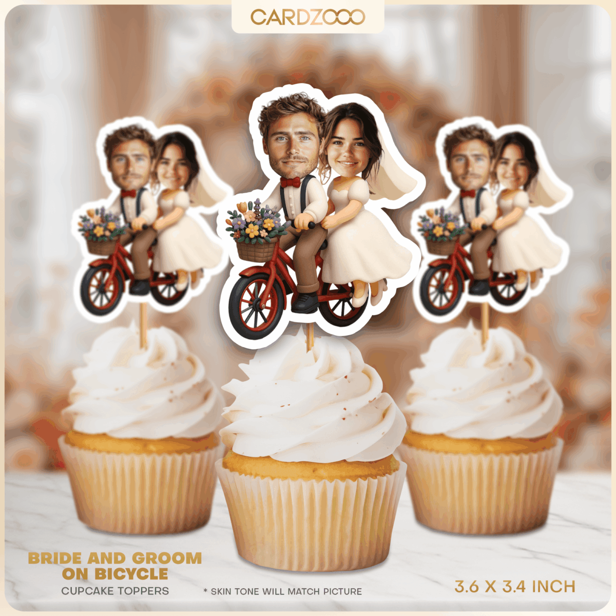 Bride and Groom on Bicycle