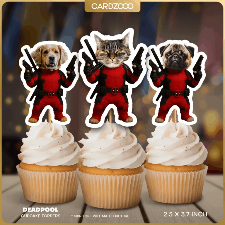 DeadPool Custom Face Cupcake Toppers