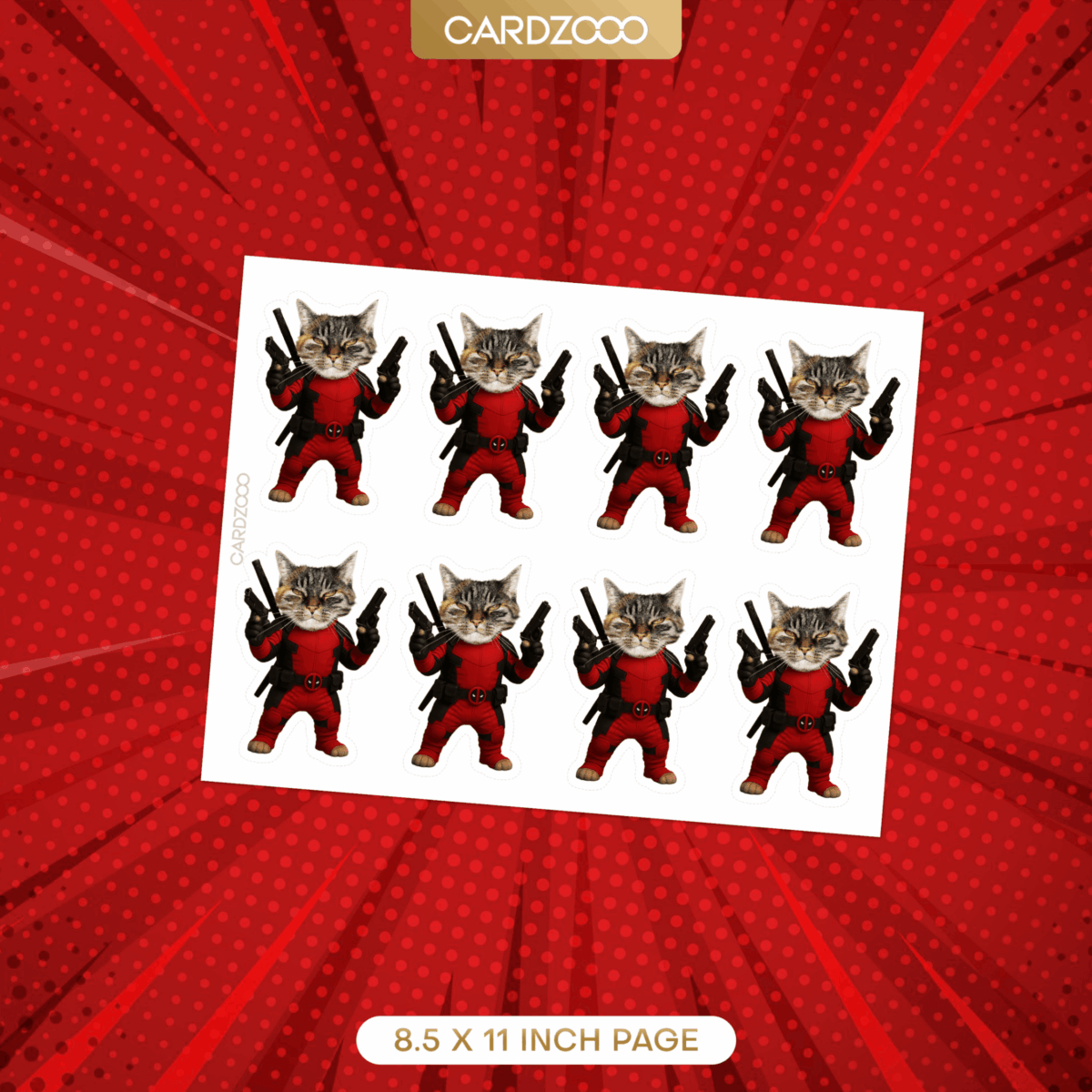 DeadPool Custom Face Cupcake Toppers - Image 2