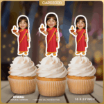 Diwali Girl Personalized Face Cupcake Toppers