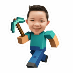 Diamond Pickaxe Face Cupcake Toppers Show Case