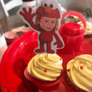 Elmo Custom Face Cupcake Toppers Show Case
