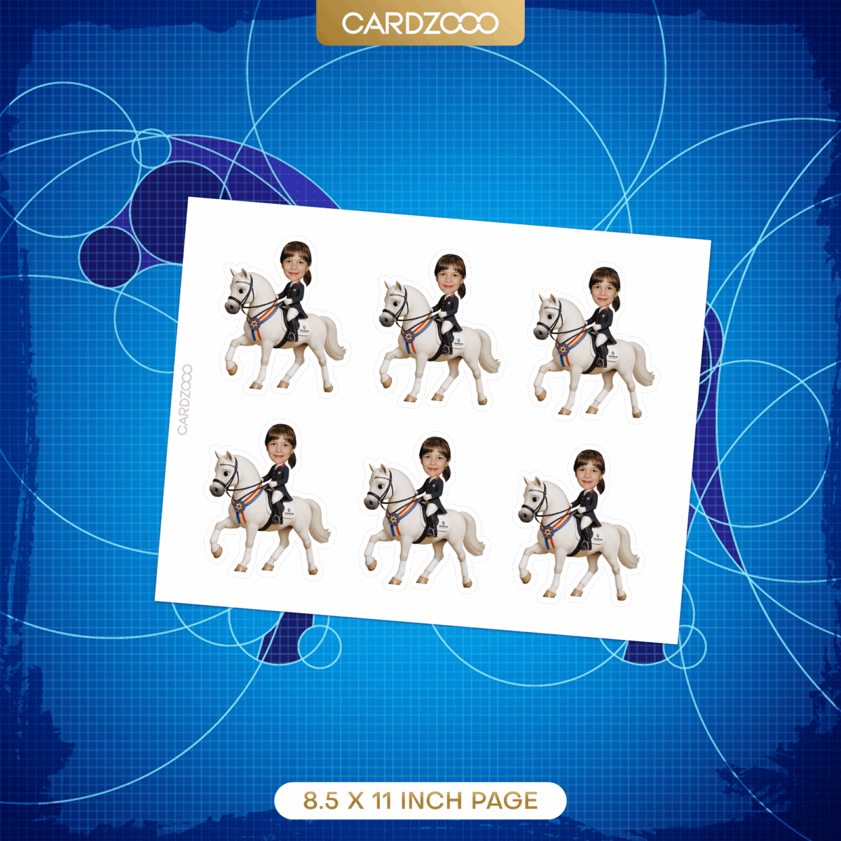 Equestrian Custom Face Cupcake Toppers - Image 2