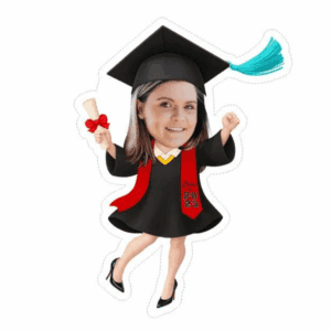 Graduate Custom Face Cupcake Toppers With Sash Show Case