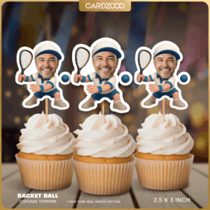 Racket Ball Custom Face Cupcake Toppers